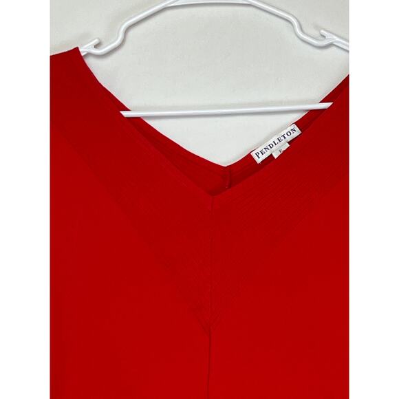 Pendleton Women's Size XL Red Knit V Neck Tank Top - Picture 4 of 7